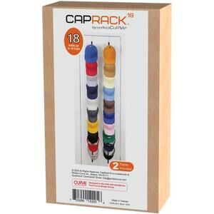 Perfect Curve CapRack Over-The-Door Hat Organizer 2 Straps Black